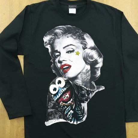 RARETE (ラルテ) マリリンモンロー クッキーモンスター ブラック  長袖 Tシャツ