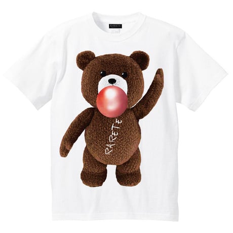 RARETE (ラルテ)   テディベア ガム  茶色  Tシャツ ホワイト