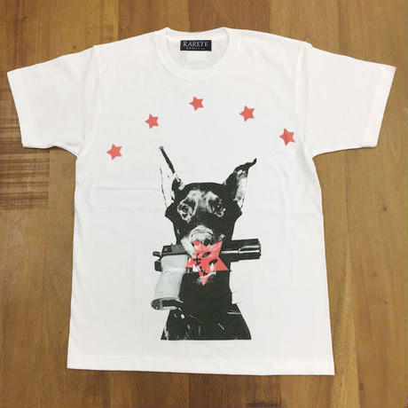 RARETE (ラルテ)  入手困難  ドーベルマン Tシャツ ホワイト  星柄 star