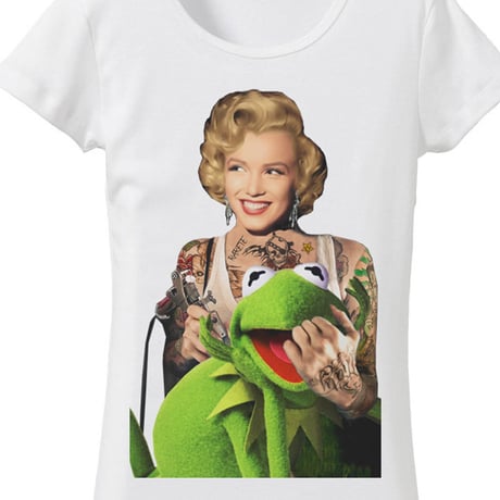 RARETE (ラルテ)   マリリンモンロー Frog  Tシャツ  ホワイト  星柄 star (レディース）