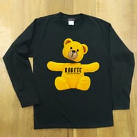 RARETE (ラルテ) テディベア イエロー WATCH OUT FOR BEARS　長袖Tシャツ ブラック　ロンT