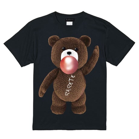 RARETE (ラルテ)   テディベア ガム 茶色  Tシャツ ブラック