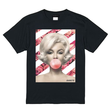 RARETE (ラルテ) マリリンモンロー バラ ガム  Tシャツ ブラック