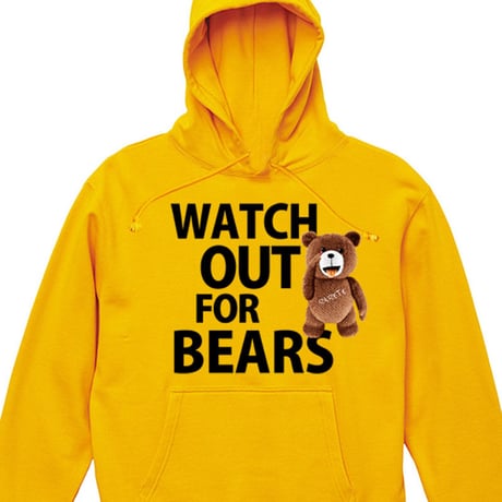 RARETE (ラルテ)    WATCH OUT FOR BEARS パーカー ゴールドイエロー