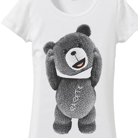 RARETE (ラルテ)    テディベア　首とれた  Tシャツ  ホワイト  星柄 star (レディース）