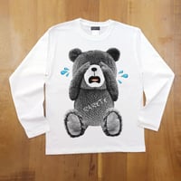 RARETE (ラルテ) 泣いちゃった! 【グレイ】テディベア  ホワイト  長袖Tシャツ