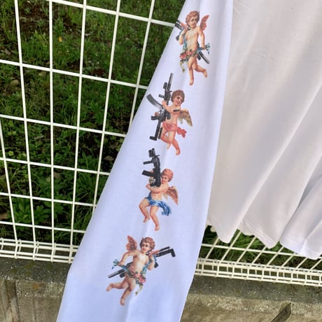 RARETE (ラルテ) 天使 gun Arm ホワイト  長袖Tシャツ