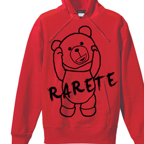 RARETE (ラルテ) 首取れた アウトライン   パーカー  レッド   (裏パイル)
