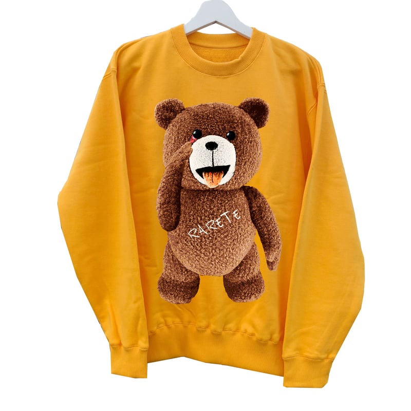 ベルドアベア ラッテテディ RARETE (ラルテ) テディベア あっかんベー茶色 スエット ゴールド