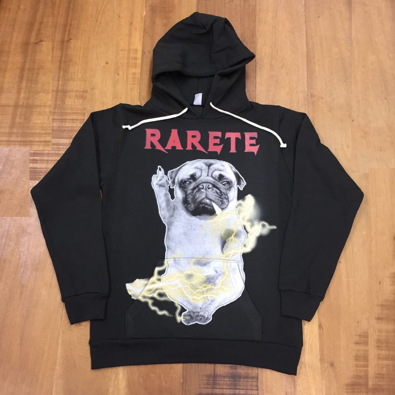RARETE (ラルテ) DOG イナズマ 犬 Pag パグ ファックパーカー ブラック