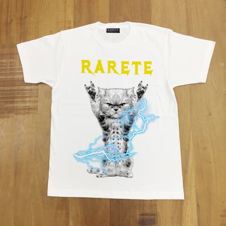 RARETE (ラルテ)  CAT イナズマ 猫 ホワイト  Tシャツ 星柄 star