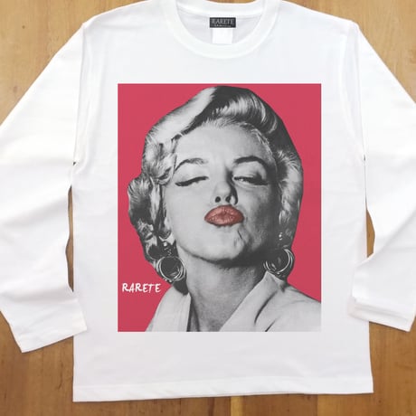 RARETE (ラルテ)  マリリンモンロー キス  ホワイト  長袖Tシャツ