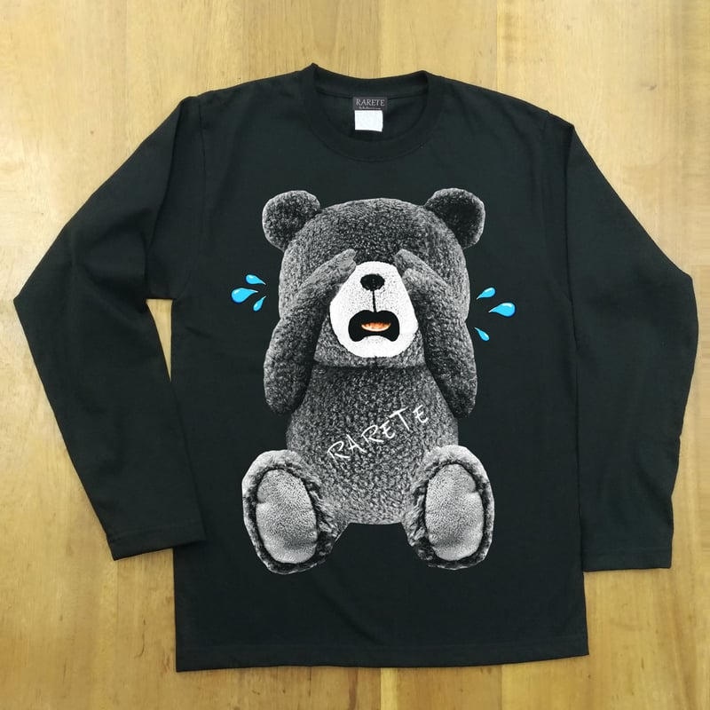 RARETE (ラルテ) 泣いちゃった! 【グレイ】テディベア ブラック 長袖T