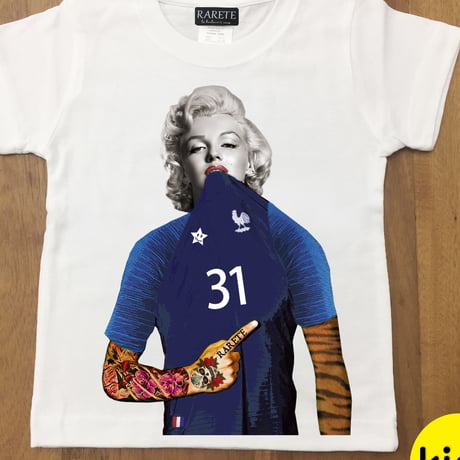 RARETE (ラルテ) マリリンモンロー トラ フランス Tシャツ   ホワイト 星柄 star （Kids）