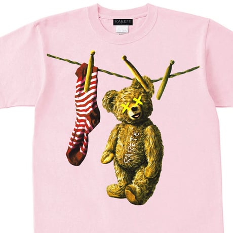 RARETE (ラルテ)  洗濯された！ テディベア  Tシャツ ライトピンク