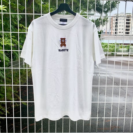 RARETE (ラルテ)  泣いちゃった 刺繍 Tシャツ ホワイト