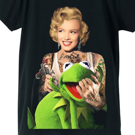 RARETE (ラルテ)   マリリンモンロー Frog  Tシャツ  ブラック  星柄 star (レディース）