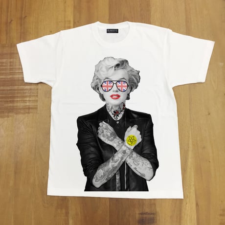 RARETE (ラルテ)    マリリンモンロー イギリス サングラス   Tシャツ ホワイト   星柄 star