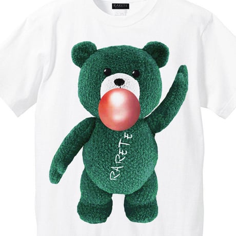 RARETE (ラルテ)   テディベア ガム  緑色  Tシャツ ホワイト