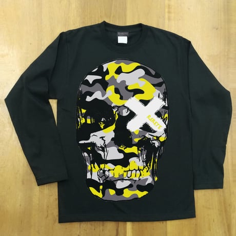 RARETE (ラルテ)  ドクロ 迷彩 イエロー ブラック  長袖Tシャツ
