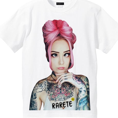 RARETE (ラルテ)    girl　Eye　Tatoo　Tシャツ  ホワイト