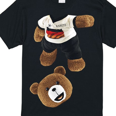 RARETE (ラルテ)   テディベア サッカー (茶色)  Tシャツ ブラック