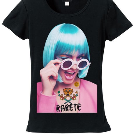 RARETE (ラルテ)   ウインク サングラス GIRL　Tシャツ ブラック  星柄 star (レディース）