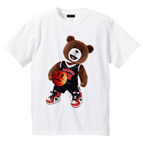 RARETE (ラルテ)  テディベア  バスケ　Tシャツ  ホワイト