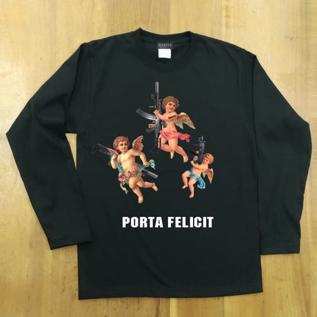 RARETE (ラルテ)  天使 gun  ブラック  長袖Tシャツ