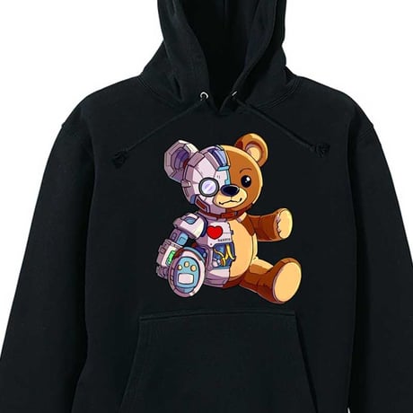 RARETE (ラルテ) Teddy bear ロボ メカ  パーカー ブラック