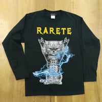 RARETE (ラルテ)  CAT イナズマ  猫  ブラック  長袖Tシャツ