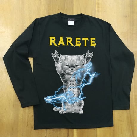 RARETE (ラルテ)  CAT イナズマ  猫  ブラック  長袖Tシャツ