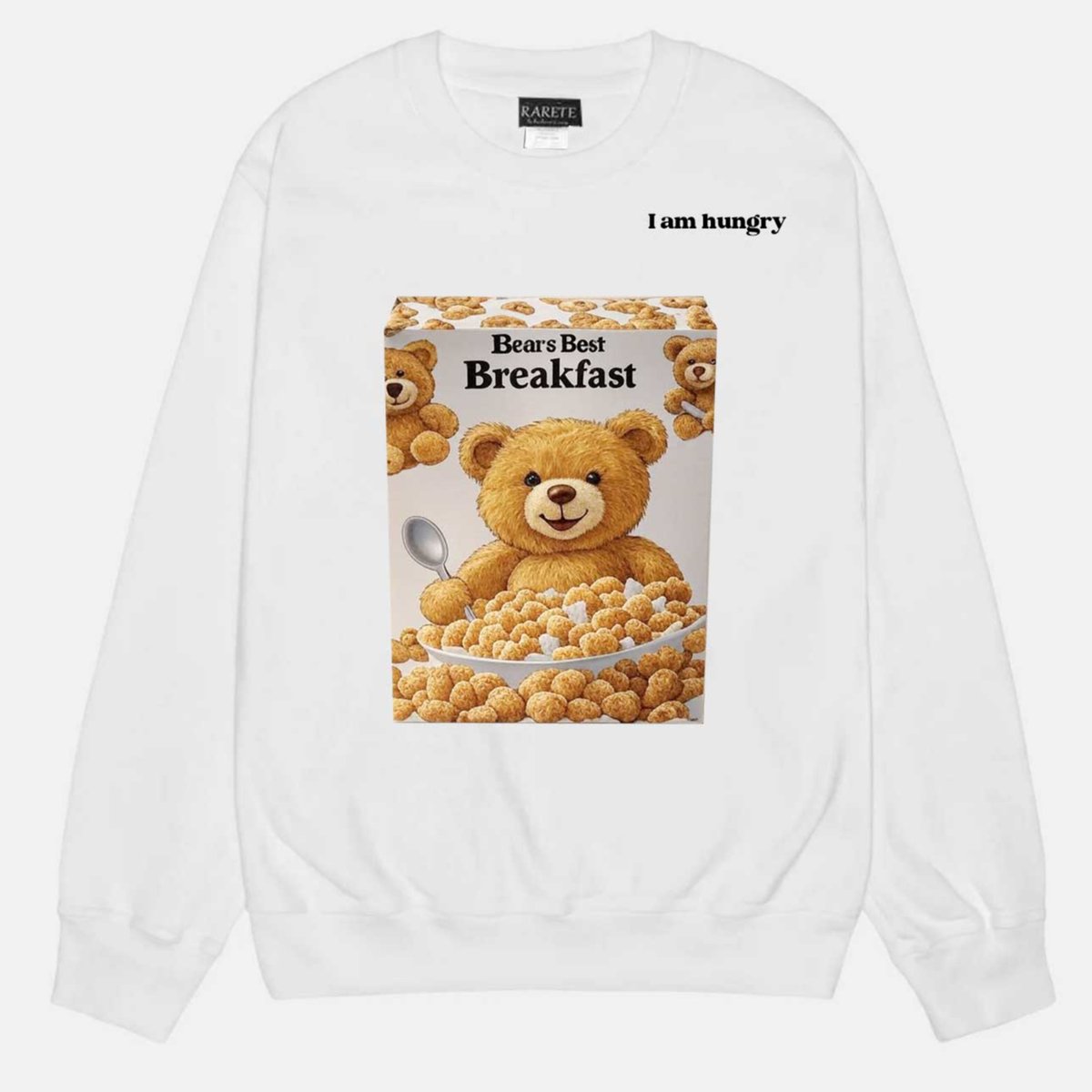 RARETE (ラルテ) テディベア 朝食シリアル I am hungry トレーナー |