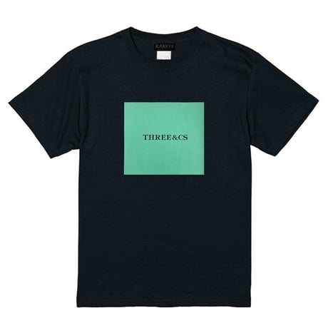 RARETE (ラルテ)  THREE CS (三密)ビジョナリー ミント BOX  Tシャツ ブラック