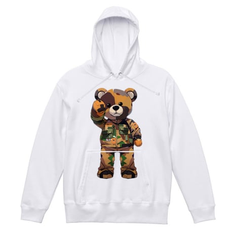 RARETE (ラルテ) テディベア Teddy bear 迷彩 camouflage パーカー ホワイト