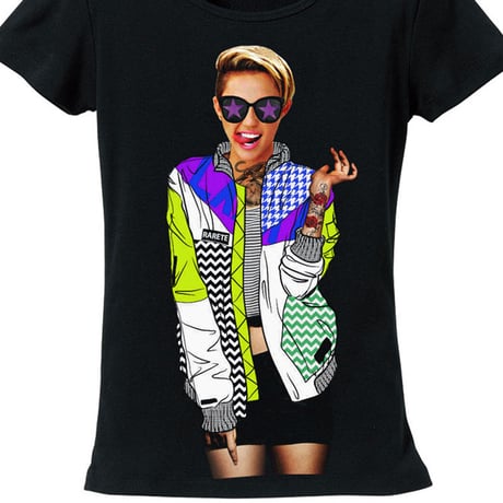 RARETE (ラルテ)   Miley カラフル ジャケット　 Tシャツ  ブラック  星柄 star (レディース）