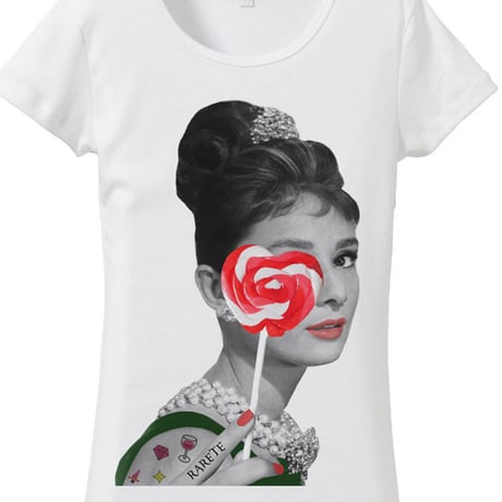 RARETE (ラルテ)   Hepburn キャンディー ハート  Tシャツ  ホワイト  星柄 star (レディース）