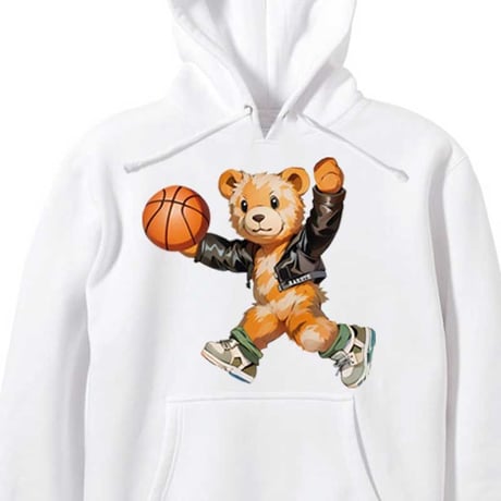 RARETE (ラルテ)  basketball テディベア Teddy bear  パーカーホワイト