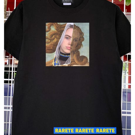 RARETE (ラルテ)   ビーナスの誕生 コラージュ Tシャツ ブラック