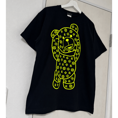 RARETE (ラルテ) テディベア Teddy bear モノグラム Tシャツ ネオンイエロー 蛍光イエロー