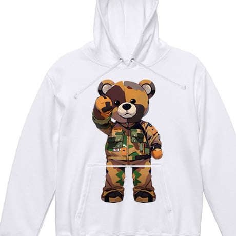 RARETE (ラルテ) テディベア Teddy bear 迷彩 camouflage パーカー ホワイト