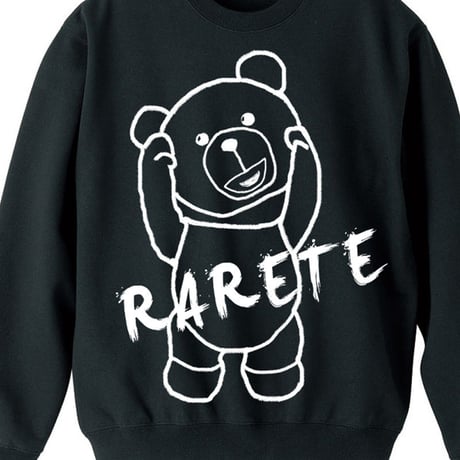 RARETE (ラルテ)  首取れた アウトライン スエット ブラック （裏パイル)
