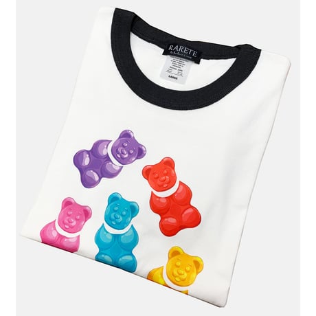 RARETE (ラルテ)   テディベア 首取れた   Gummy  リンガー Tシャツ