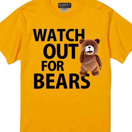 RARETE (ラルテ)  WATCH OUT FOR BEARS Tシャツ ゴールドイエロー