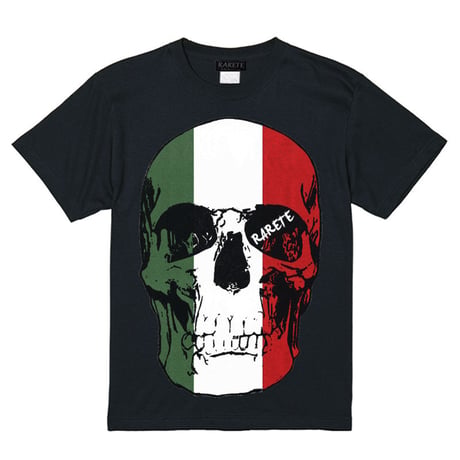 RARETE (ラルテ)   ドクロ スカル イタリア国旗   Tシャツ ブラック