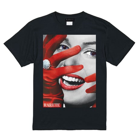 RARETE (ラルテ)  マリリンモンロー Red glove  Tシャツ ブラック