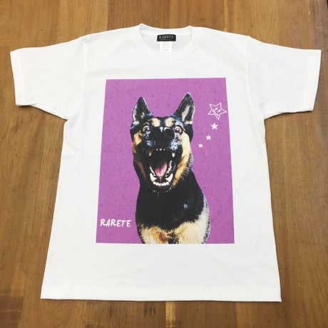 RARETE (ラルテ)    シェパード 吠える！  Tシャツ ホワイト   星柄 star