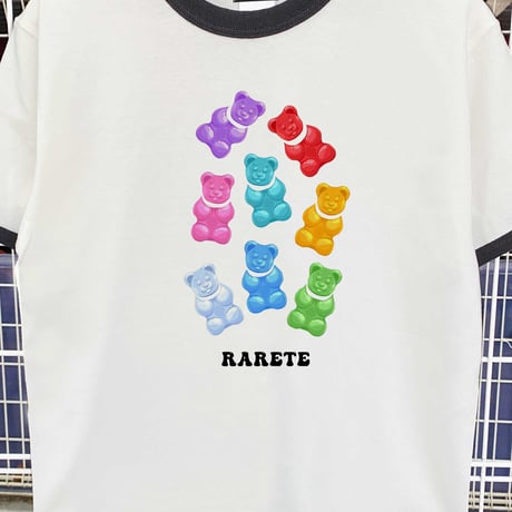 RARETE (ラルテ)   テディベア 首取れた   Gummy  リンガー Tシャツ