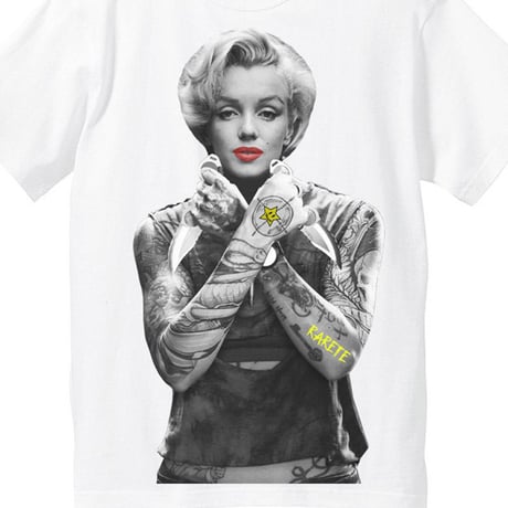 RARETE (ラルテ)    マリリンモンロー ナイフ tattoo  Tシャツ ホワイト