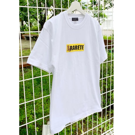 RARETE (ラルテ) ボックスロゴ テディベア ホワイト  Tシャツ